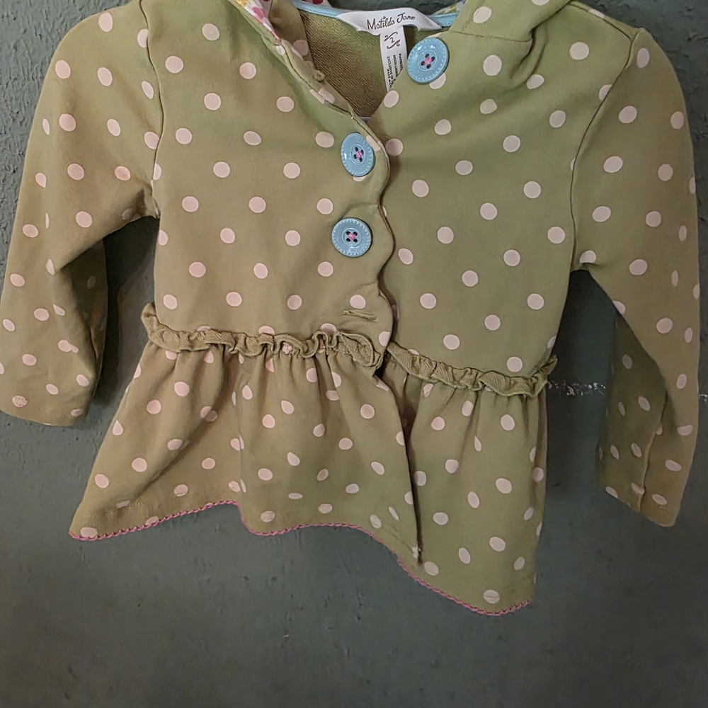 Matilda Jane Green Polka Dot Kids Jacket